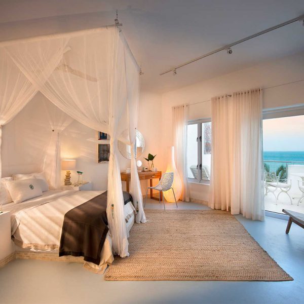 "<ul> <li> <p>Bedroom size: 25sqm</p> </li> <li> <p>Sea facing suite</p> </li> <li> <p>King size bed</p> </li> <li> <p>En-suite bathroom with shower and double vanity unit</p> </li> <li> <p>Separate Toilet</p> </li> <li> <p>Charlotte Rhys amenities</p> </li> <li> <p>Kikoi bathrobe, beach sarong and bag to use during your stay</p> </li> <li> <p>Private patio with loungers, table and chairs</p> </li> </ul> <ul> <li> <p>Air-conditioning</p> </li> <li> <p>Mosquito net and repellent</p> </li> <li> <p>Desk/computer station</p> </li> <li> <p>Wifi internet</p> </li> <li> <p>Ipod docking station</p> </li> <li> <p>International plug adaptors</p> </li> <li> <p>Hairdryer</p> </li> <li> <p>Safe</p> </li> </ul> "