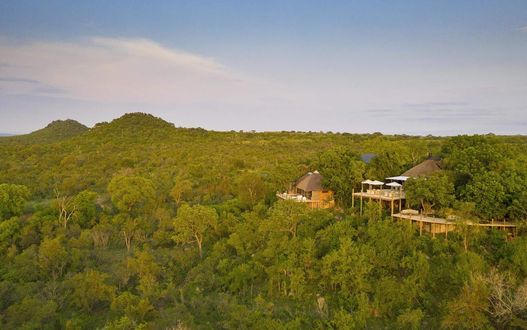 <p>Leopard Hills is set on an outcrop with views over a nearby waterhole</p>